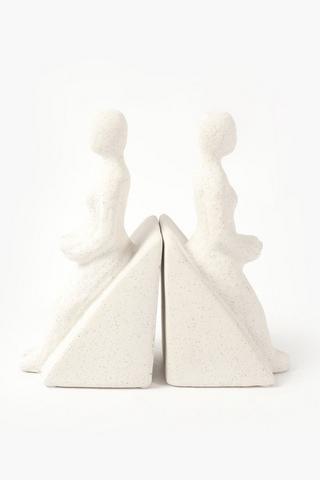 Ceramic Lady Book Ends, 10x23cm