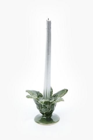 Ceramic Palm Candle Holder, 8x11cm