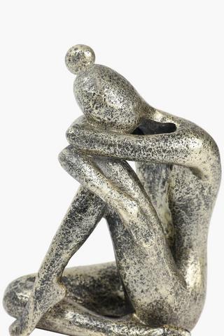 Metal Lady Statue, 16x10cm