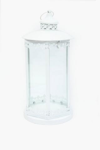 Metal And Glass Lantern, 21x50cm