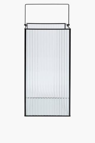 Ribbed Glass Lantern, 19x39cm