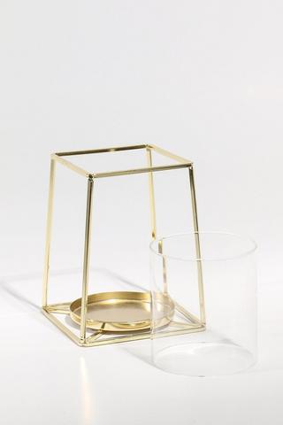 Metal Prism Candle Holder, 12x15cm