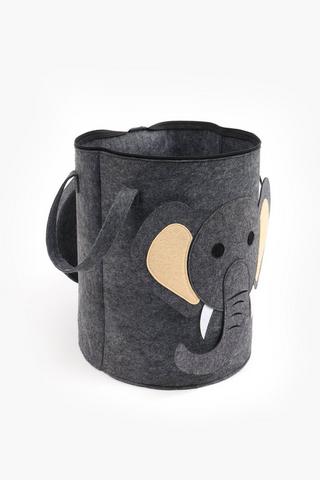 Elephant Felt Laundry Basket