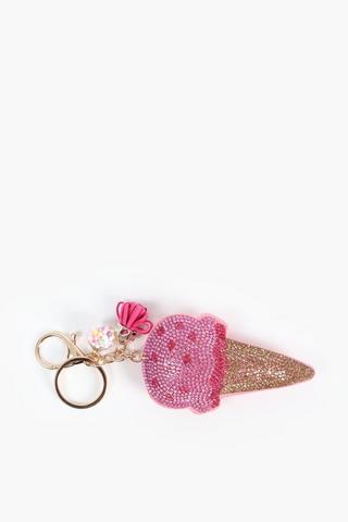 Ice Cream Glitter Keyring
