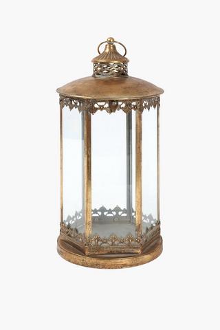 Glass And Metal Lantern, 24x50cm