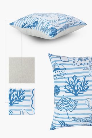 Printed Mill Coast Scatter Cushion, 50x50cm