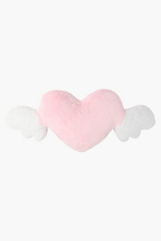 Shaped Heart Scatter Cushion With Wings