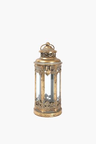 Glass And Metal Lantern, 12x30cm