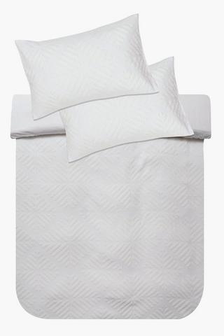 Premium Cotton Textured Geometric Duvet Cover Set