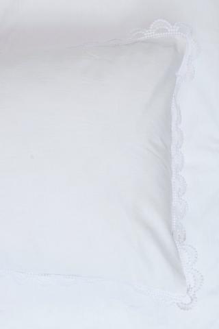 2 Pack Premium Cotton Scallop Lace Standard Pillowcase