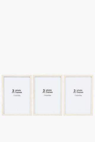 3 Pack Light Wood Frames, 20x30cm