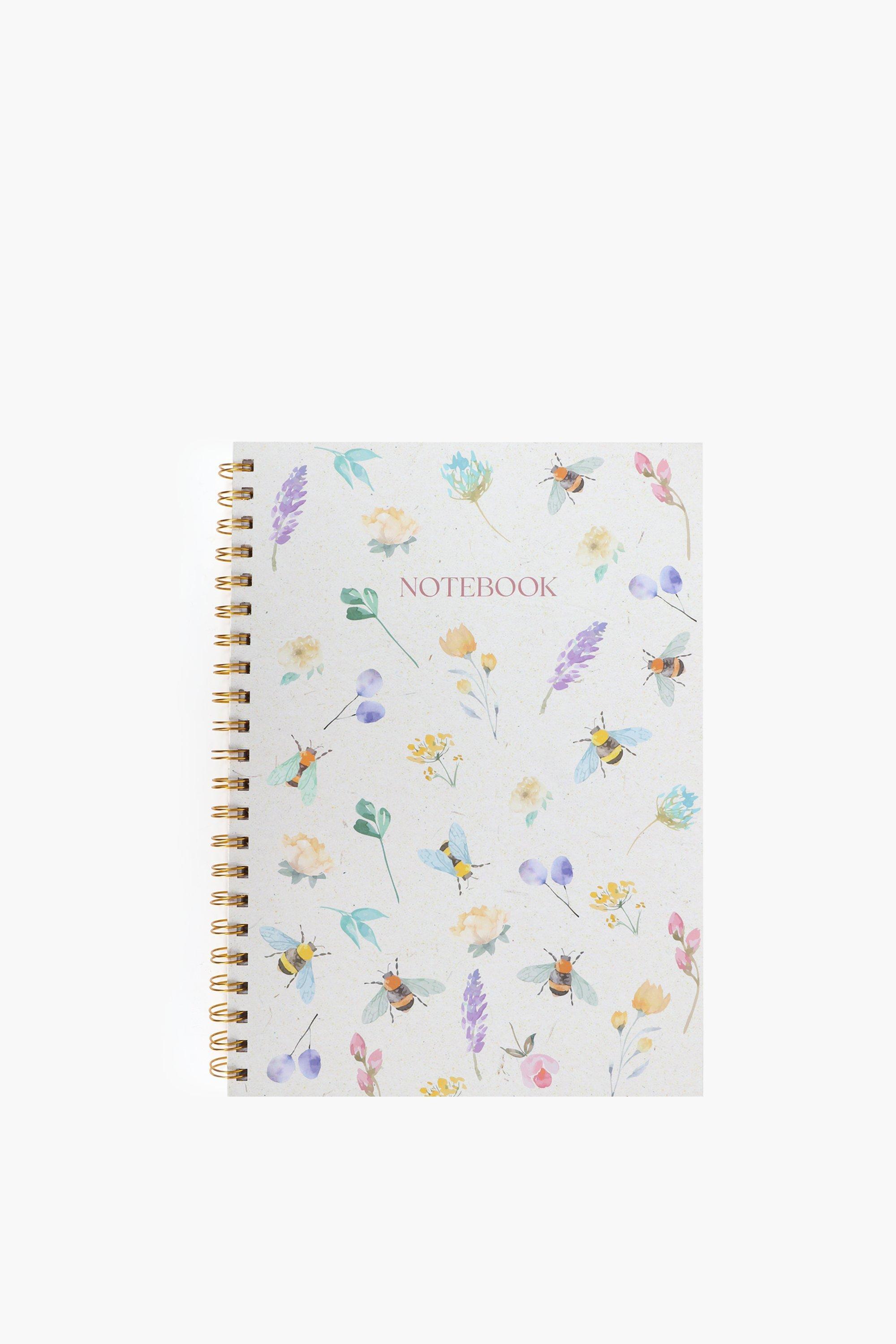 Floral Bee A4 Spiral Notebook