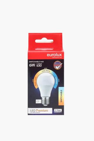 Switchable Eurolux 6w Led Globe Bulb, E27