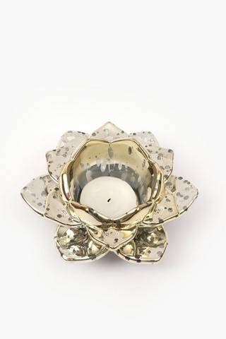 Ceramic Lotus Flower Tealight Holder, 10x5cm