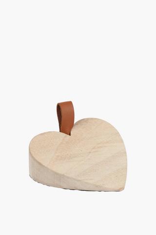 Wooden Heart Shaped Door Stop