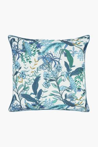 Premium Printed Peacock Leaves Feather Scatter Cushion, 60x60cm