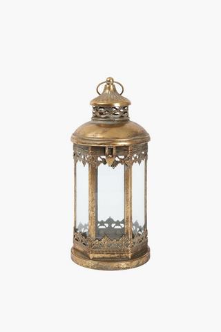 Glass And Metal Lantern, 17x40cm