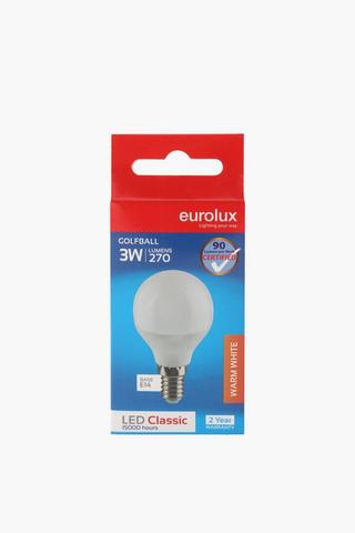 Eurolux 3w Golf Ball Bulb, E14