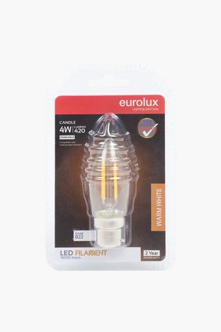 Eurolux 4w Filament Candle Bulb, B22