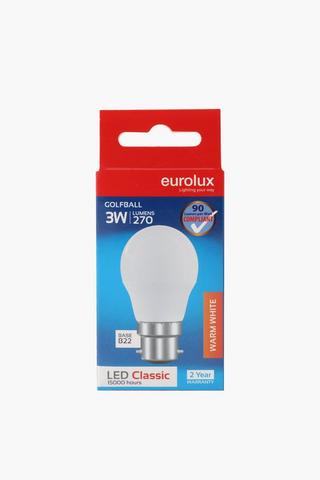 Eurolux 3w Led Globe Bulb, B22