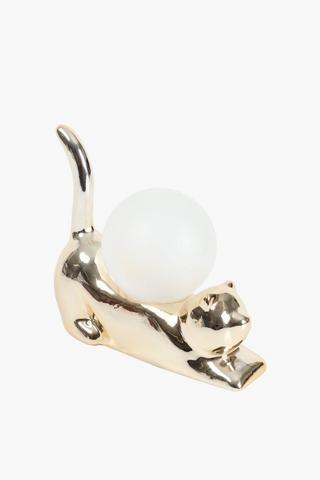 Ceramic Cat Lampset, 18x15cm