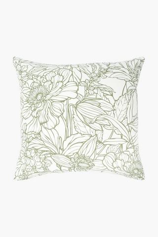 Printed Line Floral Scatter Cushion, 60x60cm