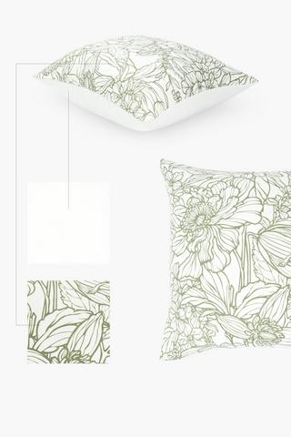 Printed Line Floral Scatter Cushion, 60x60cm