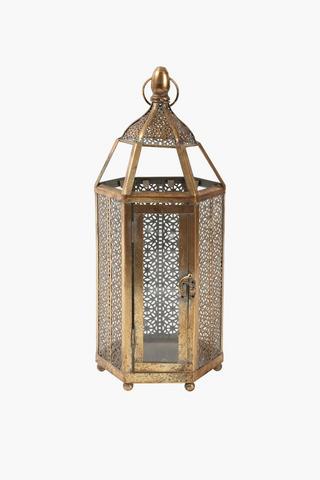 Metal Filigree Lantern, 20x48cm