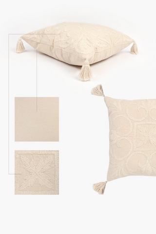 Premium Embroidered Martinique Feather Filled Scatter Cushion, 60x60cm