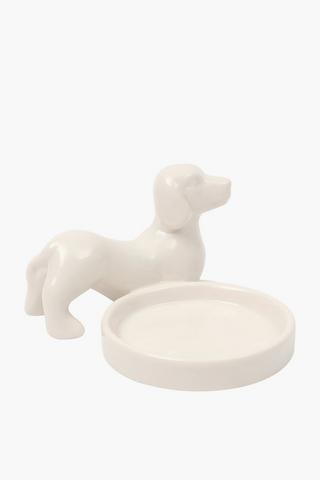 Ceramic Dog Candle Holder, 14x8cm