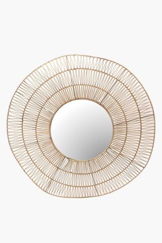 Woven Rattan Mirror, 90cm