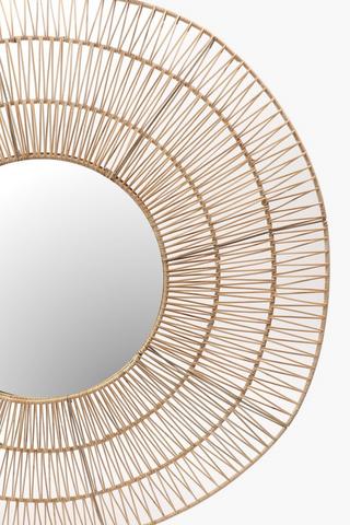 Woven Rattan Mirror, 90cm