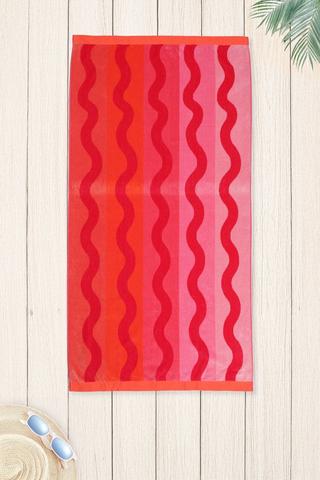 Jacquard Wave Cotton Beach Towel, 85x160cm