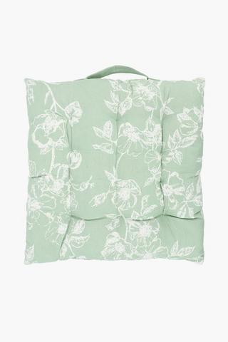 Clarence Floral Cotton Chairpad, 40x40cm