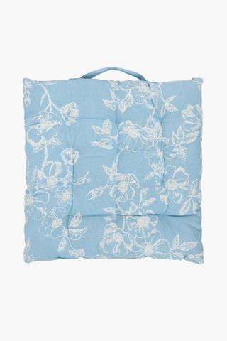 Clarence Floral Cotton Chairpad, 40x40cm