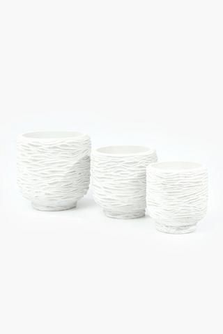 Textured Cement Planter, 15cm