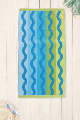 Jacquard Wave Cotton Beach Towel, 85x160cm