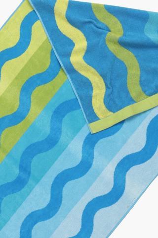 Jacquard Wave Cotton Beach Towel, 85x160cm