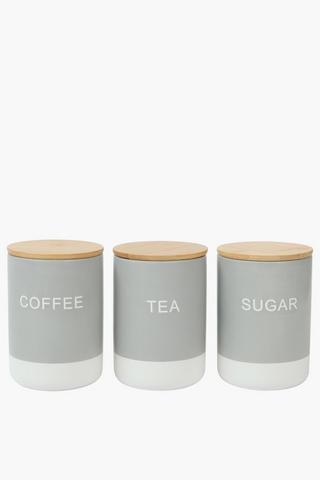 Set Of 3 Ceramic Canisters