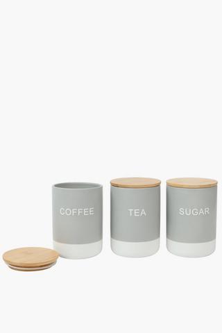 Set Of 3 Ceramic Canisters