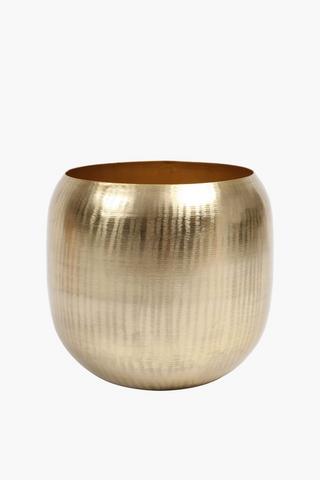 Metal Scratched Planter, 21x25cm