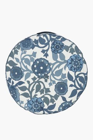 Printed Andros Round Floor Cushion, 60cm