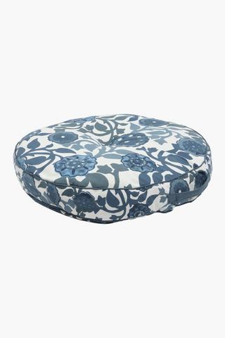 Printed Andros Round Floor Cushion, 60cm