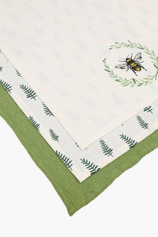 3 Pack Honeybee Tea Towel Set