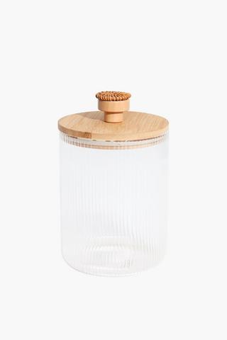 Ribbed Glass Sweet Jar