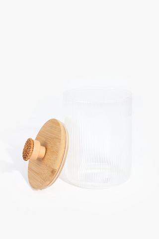 Ribbed Glass Sweet Jar