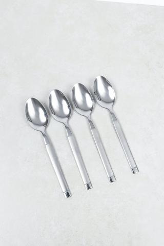 4 Pack 2 Tone Stainless Steel Teaspoon Set