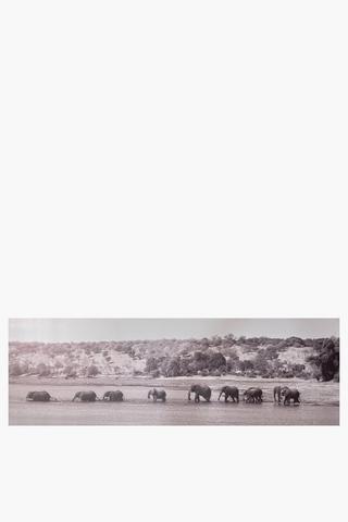 Printed Elephants Canvas, 135x45cm