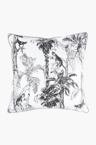 Premium Printed Ranzan Jungle Feather Filled Scatter Cushion, 60x60cm