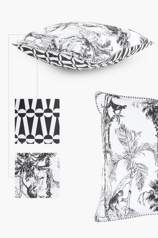 Premium Printed Ranzan Jungle Feather Filled Scatter Cushion, 60x60cm